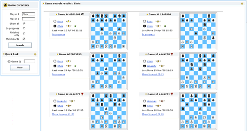 Public online chess games